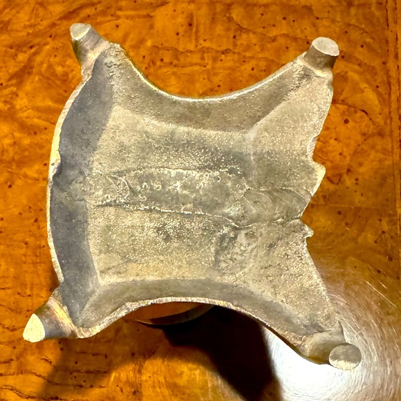 Art Nouveau Ink Well with Glass Insert - Metal Alloy - Vintage - Picture 9 of 12